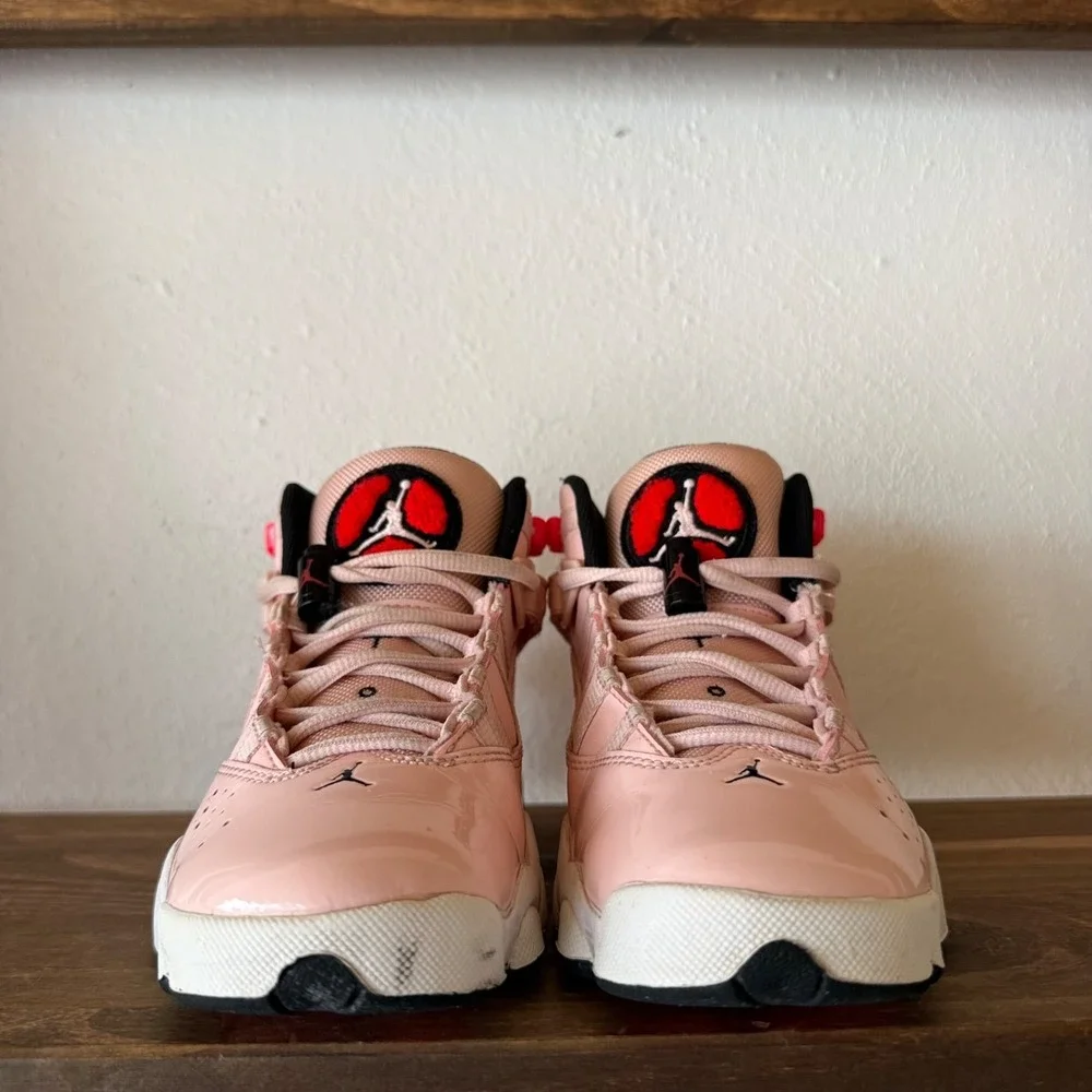 Nike Air Jordan 6 Rings Atmosphere Sneakers GS 4Y Pink Patent 323419-602
